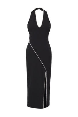 Limited Edition Siyah Vucuda Oturan Tas Bask?l? Dokuma S?k Elbise TPRSS25EL00179 - Trendyolmilla фото 3