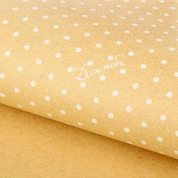 Цена за 10 шт. Бумага упаковочная крафт «Для тебя», белый горох, 50 х 70 см