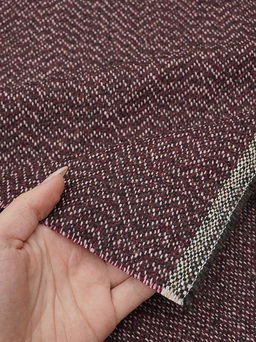 Шерсть пальтово-костюмная Твид Зигзаг цв.темно-вишневый меланж, ш.1.5м, шерсть-30%, п/э-70% - Купава фото 4