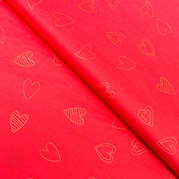 Цена за 10 шт. Бумага упаковочная тишью, Сердечки, 50 см ? 70 см 17 грамм, винная