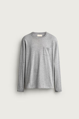 CAMISETA REGULAR FIT MANGA LARGA / Gris vigor? - Zara фото 6