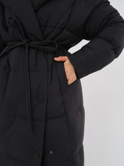 Пальто зимнее женское, черное - Inzibe фото 8