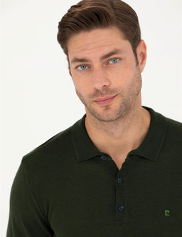 Koyu Ye_il Slim Fit Polo Yaka Basic Triko Kazak - Pierre cardin фото 2
