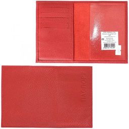 Обложка для паспорта Croco-П-405 (5 кред карт) натуральная кожа красный флотер (113) 208491