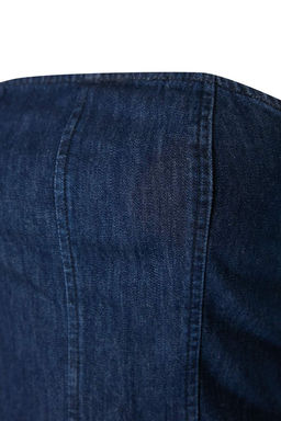 Koyu Mavi Raw Straplez Denim Bluz TWOSS26BZ00847 - Trendyolmilla фото 6