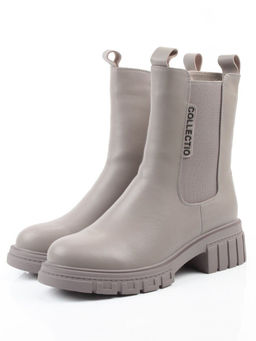 04-PAM370-3Z GRAY/BEIGE Ботинки зимние женские (натуральная кожа, 100% шерсть)