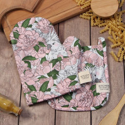 Набор кух. Этель Попугай: варежка 20х28 см, прихватка 19х19 см, 80% хл, 20% пэ