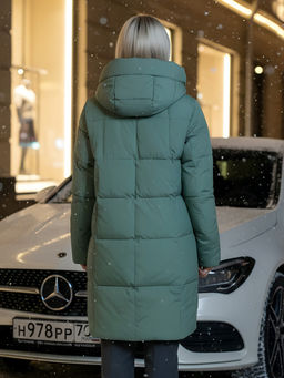 Куртка зимняя MTFORCE 9629Z женская удлиненная зеленая утеплитель 260 г/м²  фото 20