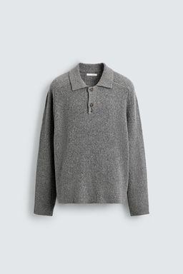 BOUCL_ TEXTURED KNIT POLO SHIRT - Zara фото 8