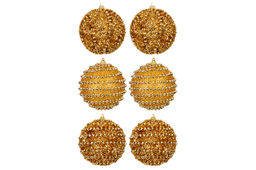 Набор 6 новогодних шаров 9,5*9,5 см Золотой узор - Elan gallery фото 4