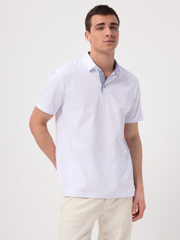 Джемпер мужской с воротником поло короткий рукав GREG G144-KO124T-SA5000 (белый)