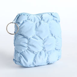 Кошелёк-монетница на молнии, 12×2.5×8.5 см, мягкий, голубой