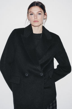 DOUBLE-BREASTED WOOL BLEND BLAZER ZW COLLECTION - Zara фото 3