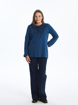 Ba?lamal? Yaka Nak??l? Kad?n Bluz