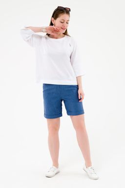 Шорты прямые с манжетами джинсовый - Odis фото 2