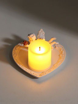 Подставка для колец, мелочей Белоснежный ангел с красным шаром, подсвечник, 3?8.6?8.2 см, МИКС