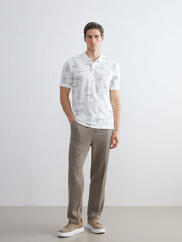 Polo Yaka Desenli Pike Erkek Ti??rt