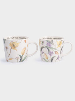 Кружка, 430 мл, 2 шт, фарфор N, белая, Летящие цветы, Fiori - Anna lafarg фото 10