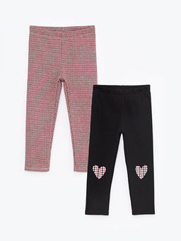 Beli Lastikli Desenli K?z Bebek Tayt 2li