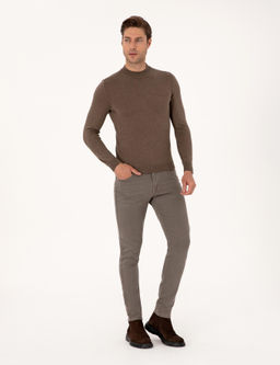 Vizon Melanj Slim Fit _eyrek Yaka Basic Triko Kazak - Pierre cardin фото 4