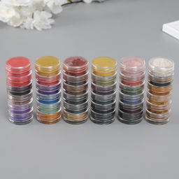 Глиттер для творчества «Пудра-втирка. Краски осени», набор 36 шт. в баночка - 1 г, 6×9×8 см