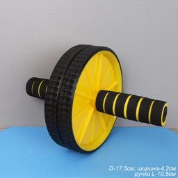 Ролик для пресса Woohooo Core Trainer / + коврик для коленей / желтый / уп40