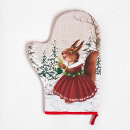 Набор кухонный Зимнее волшебство варежка-прих.20х28см, прихватка 19х19,100% хл,ватин 250г/м2 - Этель фото 5