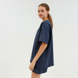 Костюм спортивный женский: футболка, шорты, MINAKU: Casual Collection, размер 42, графитовый
