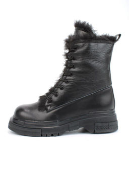04-YPM5822A BLACK Ботинки зимние женские (натуральная кожа, натуральный мех) - Фабричный китай фото 6