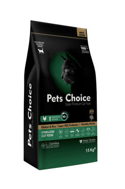 Для стерилизованных кошек с курицей (Pets Choice Sterilized Cat - Chicken 1,5 kg) 64275