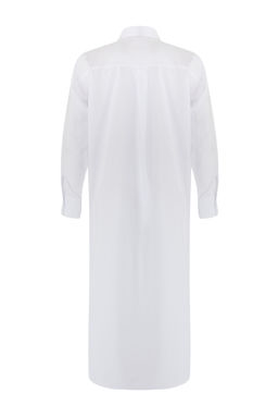 Trendyolmilla Mavi Cizgili Midi Dokuma Plaj Elbisesi TBESS25EL00024 фото 11