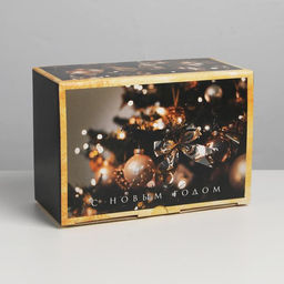 Коробка подарочная новогодняя складная «Present», 22 х 15 х 10 см, Новый год