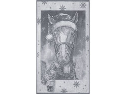 Полотенце махровое 6с103.412ж1 Лошадь новогодняя(графит5) 50х90см