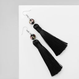 Серьги ассорти Кисти муранское стекло, цвет чёрный, L кисти 8.5 см