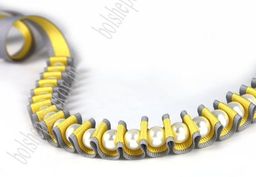 Лента репсовая в горошек 1 см*20 ярд (желтый №15) SF-1724 - No name фото 2