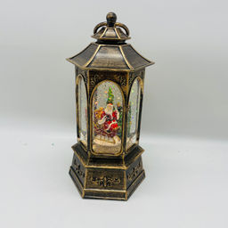 Новогодний декор Фонарь стекло - Дед Мороз в санях 26 см (арт. 8894A) - Ип лебедев о.ю фото 4