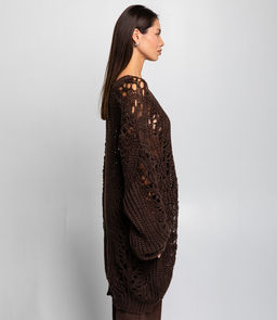 Пуловер #КТ8101 (6), тёмно-коричневый