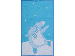6с103.412ж1 Мишка на катке (бирюза11) Полотенце махровое 50х90см
