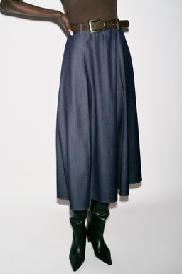 CONTRAST MIDI DRESS WITH BELT - Zara фото 5