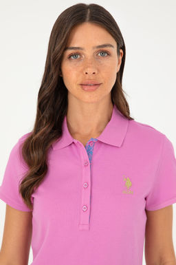 Женская фиолетовая базовая футболка Неожиданная скидка в корзине - U.s. polo assn фото 2