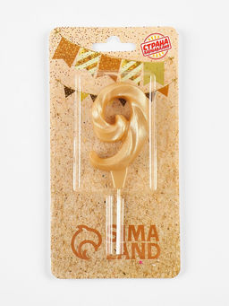 Цена за 3 шт. Свеча в торт «Театральная», цифра 9, золотой металлик