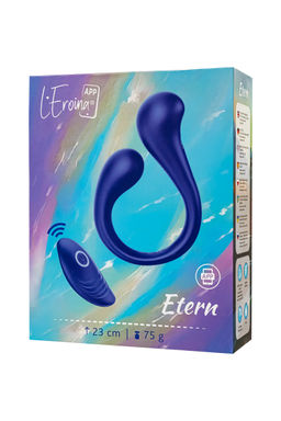 Многофункциональный вибратор LEroina APP ETERN с пультом и APP, силикон, синий, 23 см