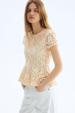 Top efecto crochet con peplum - H&m фото 5