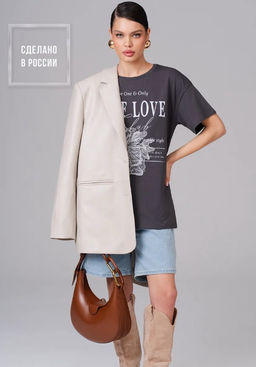 Футболка оверсайз с надписью и кружевом - Sahar art lab фото 8