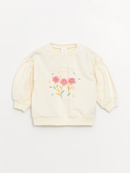 Bisiklet Yaka Uzun Kollu Bask?l? K?z Bebek Sweatshirt ve Tayt 2li Tak?m - Waikiki фото 2