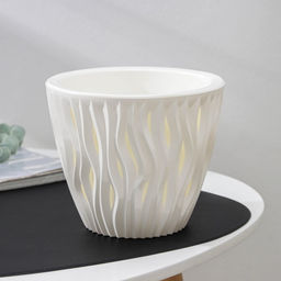 Кашпо Вдохновение (4,5л) Цв. Белый/белый (Арт. КШ-7931) - Вмс фото 2