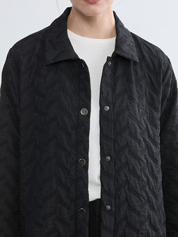 G?mlek Yaka Desenli Kad?n ?i?me Mont