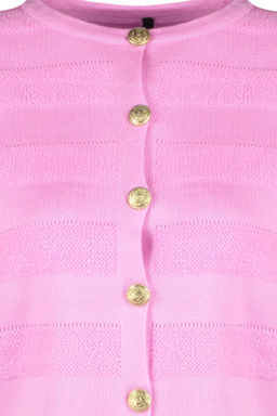 Pembe Bisiklet Yaka Ceket Gorunumlu Triko H?rka TWOAW24HI00337