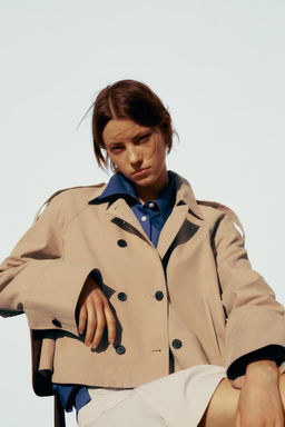 SHORT CAPE TRENCH COAT - Zara фото 6