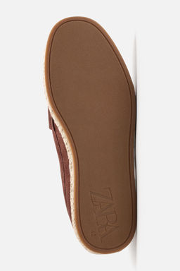 LEATHER MOCCASIN ESPADRILLES - Zara фото 8